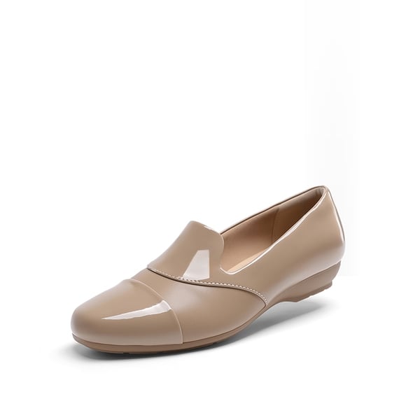 Women’s Wide Fit Elastic Loafers - NUDE - 1