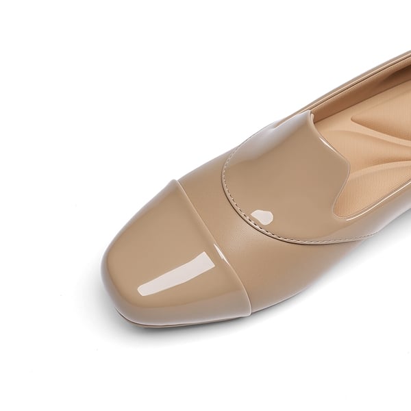 Women’s Wide Fit Elastic Loafers - NUDE - 5