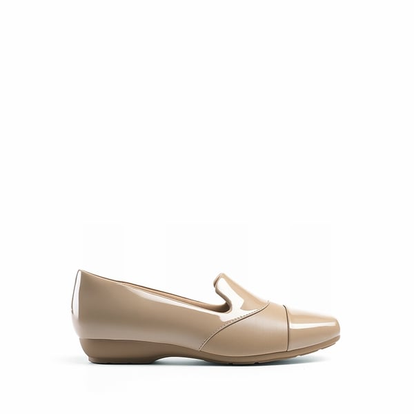 Women’s Wide Fit Elastic Loafers - NUDE - 3