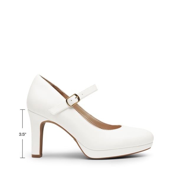 [Josephine] Mary Jane Platform Pumps - WHITE - 1