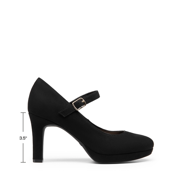 Ascenelle Mary Jane Platform Pumps -  [Josephine] - BLACK-SUEDE - 1