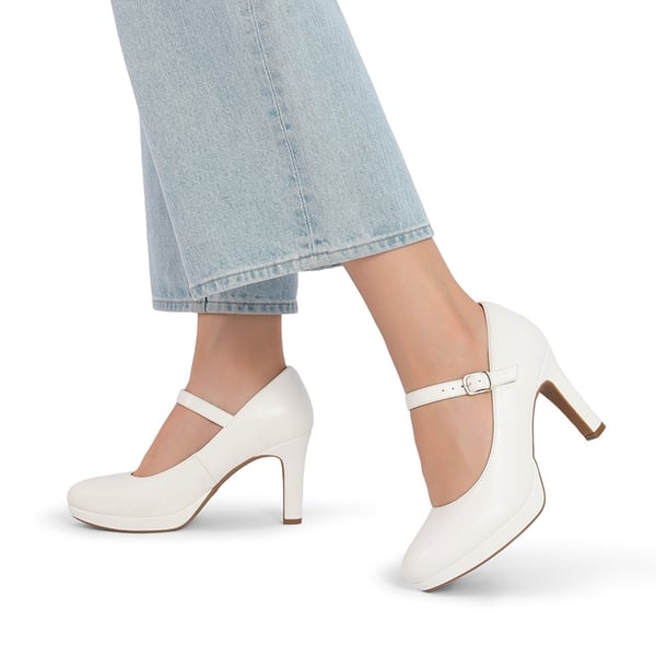 [Josephine] Mary Jane Platform Pumps - WHITE - 7