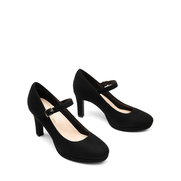 Ascenelle Mary Jane Platform Pumps -  [Josephine] - BLACK-SUEDE - 2