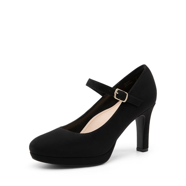 Ascenelle Mary Jane Platform Pumps -  [Josephine] - BLACK-SUEDE -  0