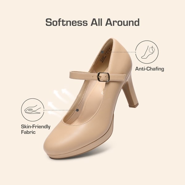 Mary Jane Platform Pumps - NUDE - 3