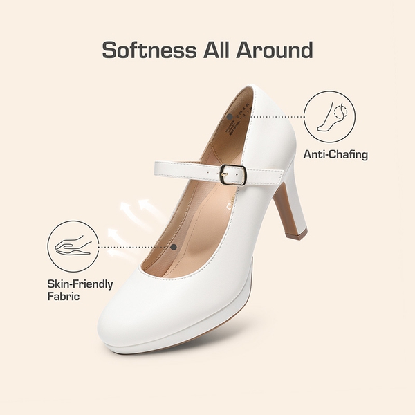 [Josephine] Mary Jane Platform Pumps - WHITE - 3