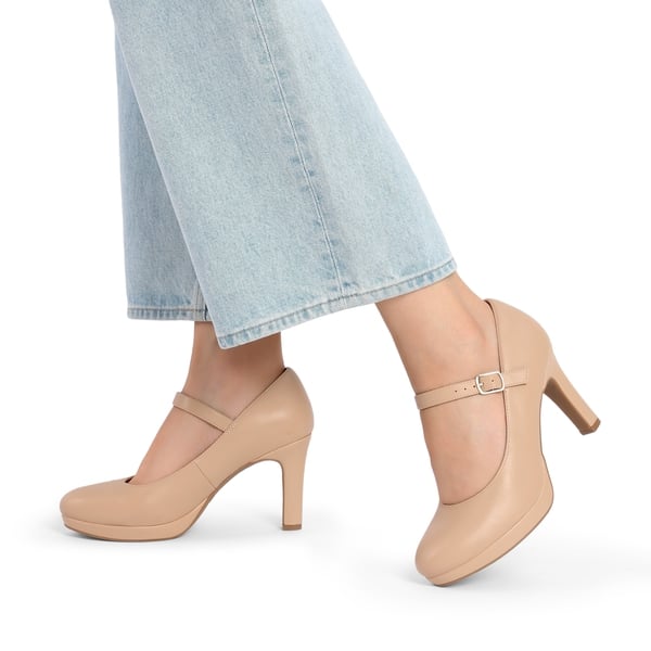 Mary Jane Platform Pumps - NUDE - 7