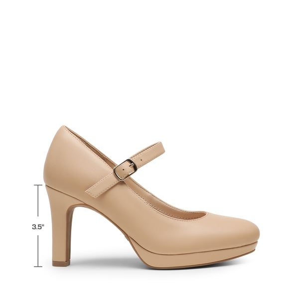 Mary Jane Platform Pumps - NUDE - 1