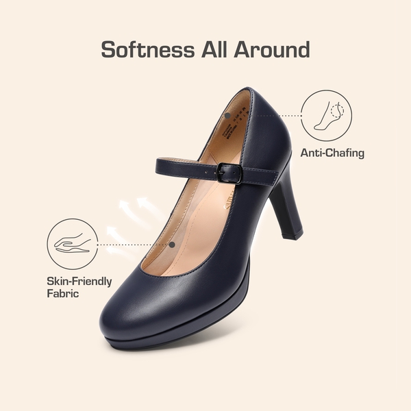 Ascenda Mary Jane Platform Pumps -  [Josephine] - NAVY - 3