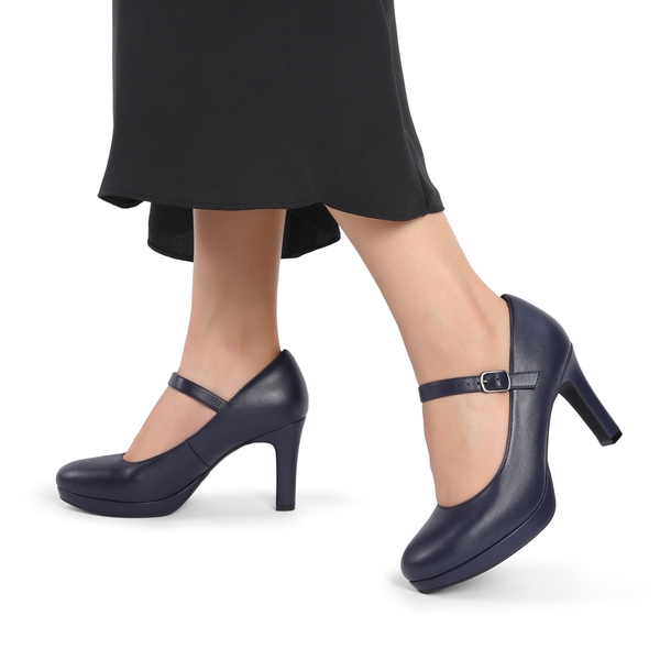 Ascenda Mary Jane Platform Pumps -  [Josephine] - NAVY - 7