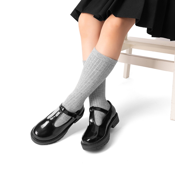 Girls’ Classic T-Strap Mary Janes - ALL BLACK - 5