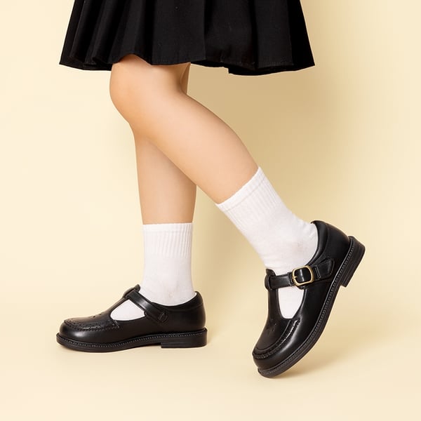 Girls’ Non-Slip T-Strap Mary Janes - BLACK - 6