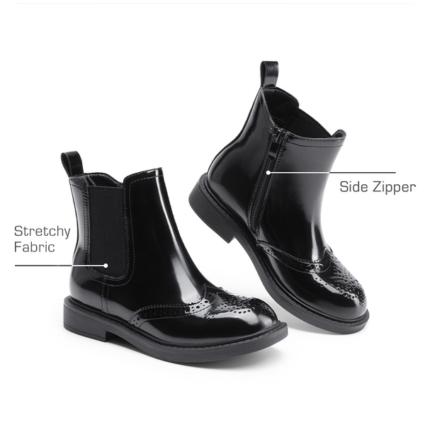 Women’s Inner Zipper Chelsea Boots - ALL BLACK - 4