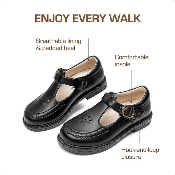 Girls’ Non-Slip T-Strap Mary Janes - BLACK - 3
