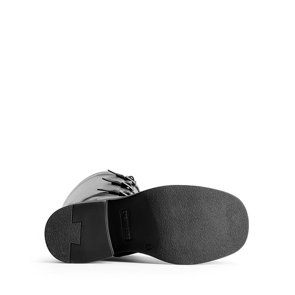 Women’s Square-Toe Block Heel Boots - BLACK - 2