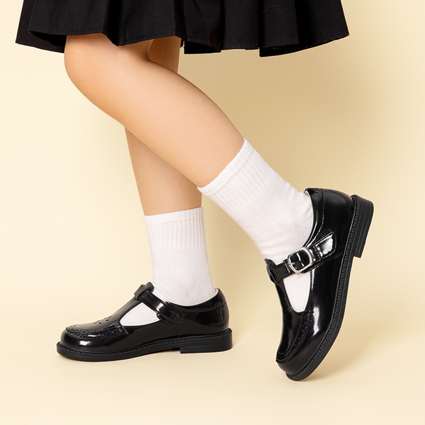 Girls’ Non-Slip T-Strap Mary Janes - ALL BLACK - 6
