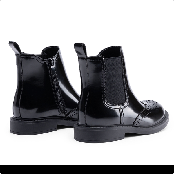Women’s Inner Zipper Chelsea Boots - ALL BLACK - 1