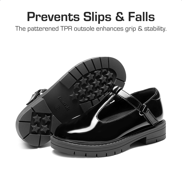 Girls’ Classic T-Strap Mary Janes - ALL BLACK - 3