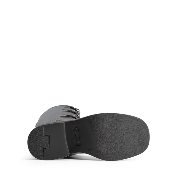 Women’s Square-Toe Block Heel Boots - DARK BROWN - 2