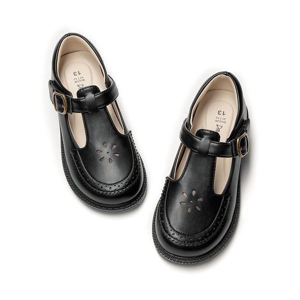Girls’ Non-Slip T-Strap Mary Janes - BLACK - 1