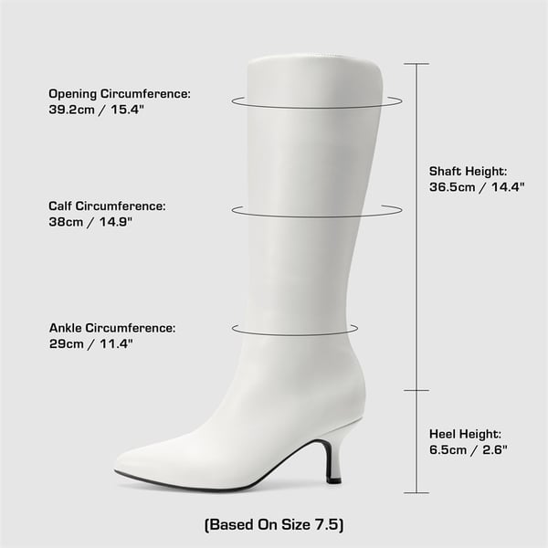 Women’s Pointed-Toe Kitten Heel Boots - WHITE - 1