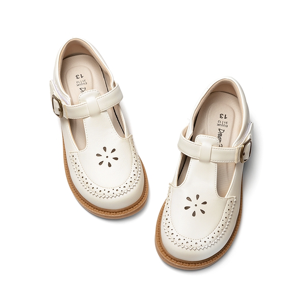 Girls’ Non-Slip T-Strap Mary Janes - WHITE - 1