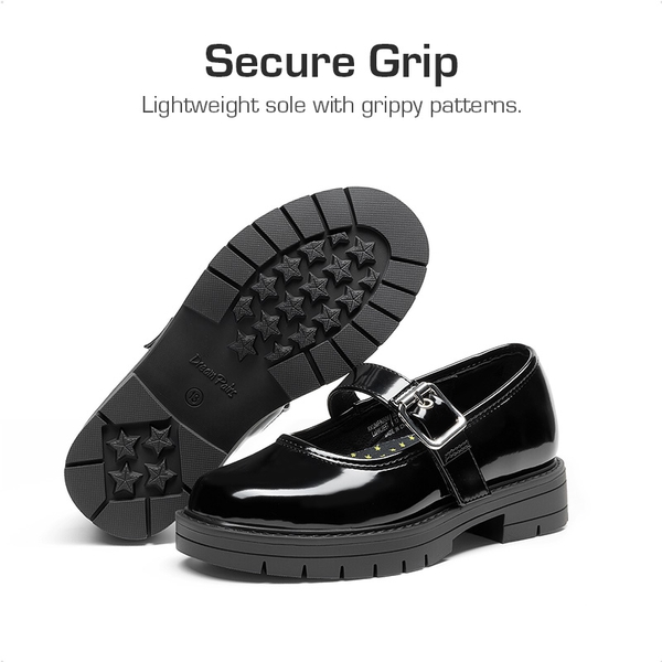 Girls’ Mary Janes Non-Slip School Shoes - ALL BLACK - 2