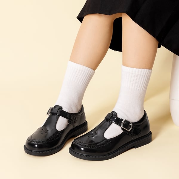 Girls’ Non-Slip T-Strap Mary Janes - ALL BLACK - 5