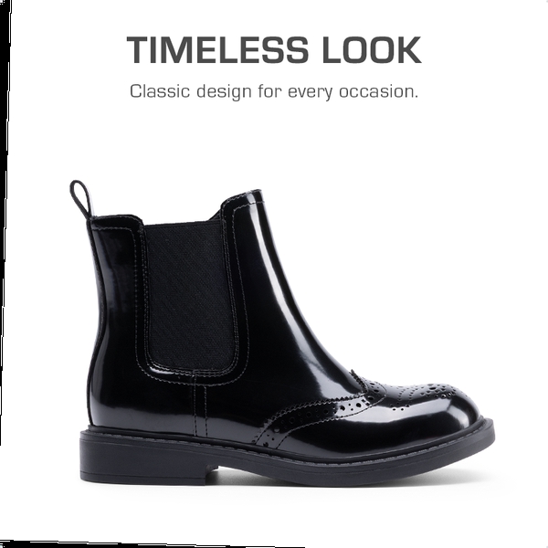 Women’s Inner Zipper Chelsea Boots - ALL BLACK - 2