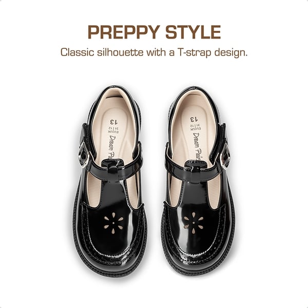 Girls’ Non-Slip T-Strap Mary Janes - ALL BLACK - 4