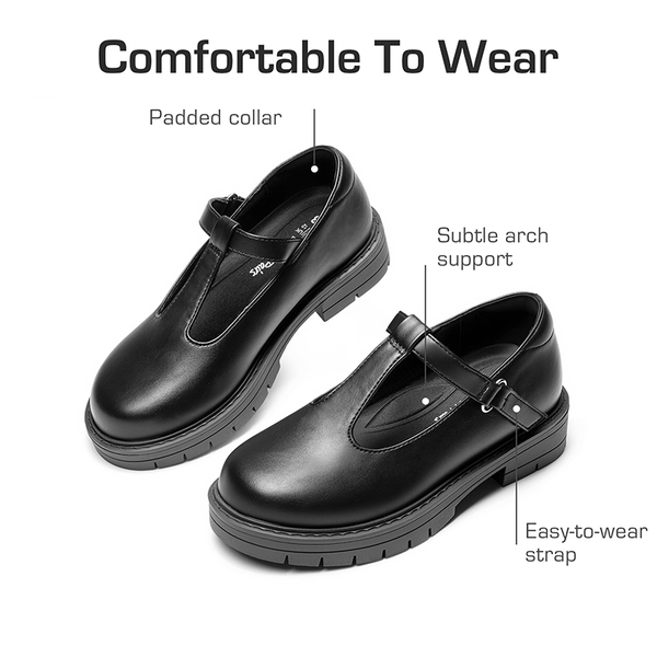 Girls’ Classic T-Strap Mary Janes - BLACK - 1