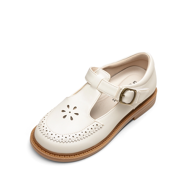Girls’ Non-Slip T-Strap Mary Janes - WHITE -  0