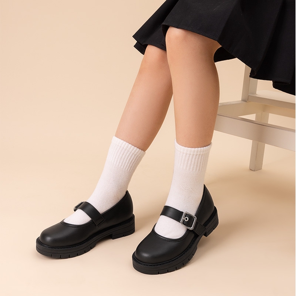 Girls’ Mary Janes Non-Slip School Shoes - BLACK - 5