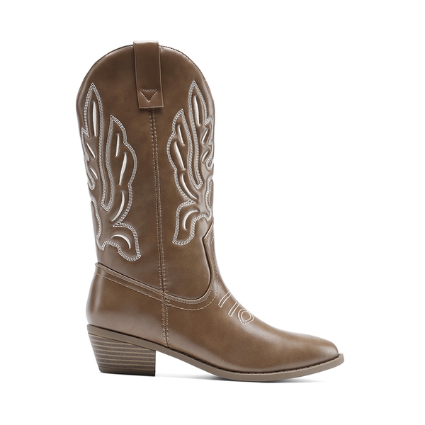 Women’s Western Cowboy Boots For Walking - LIGHT BROWN - 1