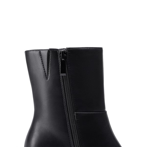 Women’s Square-Toe Ankle Booties - BLACK - 5
