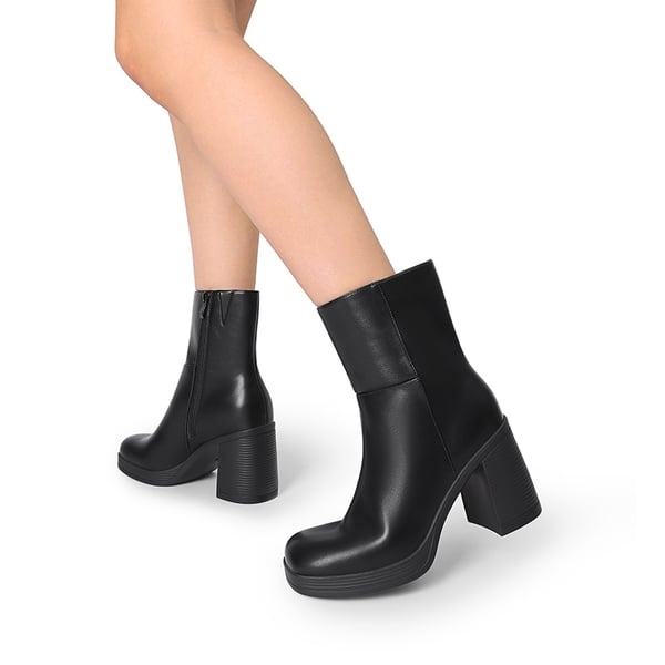 Women’s Square-Toe Ankle Booties - BLACK - 7