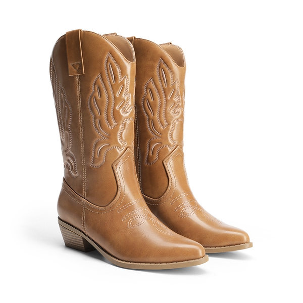 Women’s Western Cowboy Boots For Walking - TAN - 2