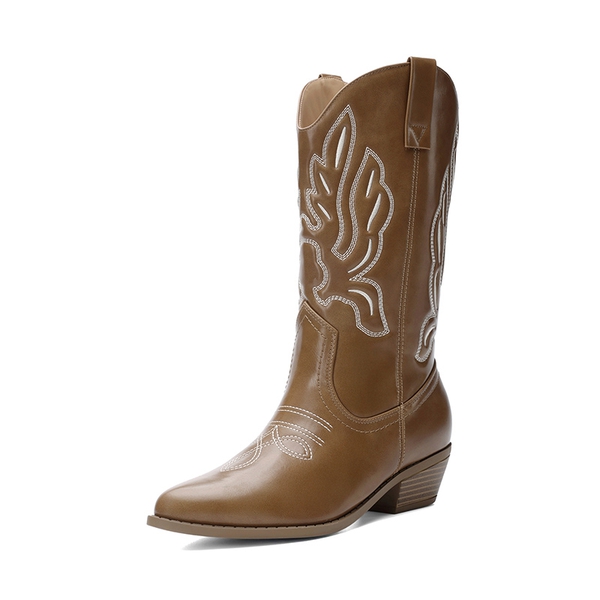 Women’s Western Cowboy Boots For Walking - LIGHT BROWN -  0