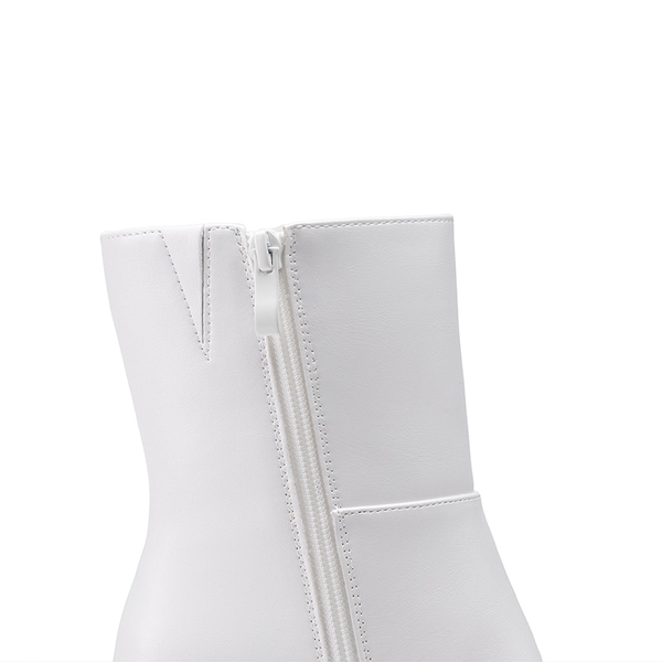 Women’s Square-Toe Ankle Booties - WHITE - 5
