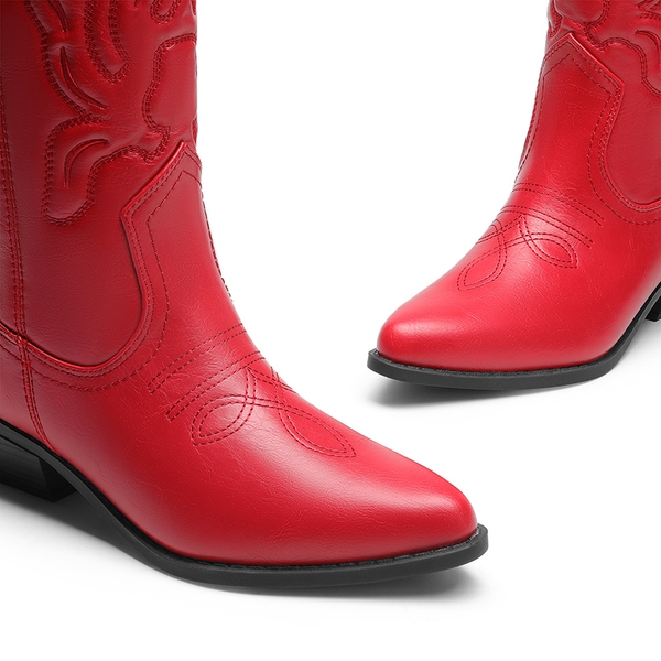 Women’s Western Cowboy Boots For Walking - RED - 3