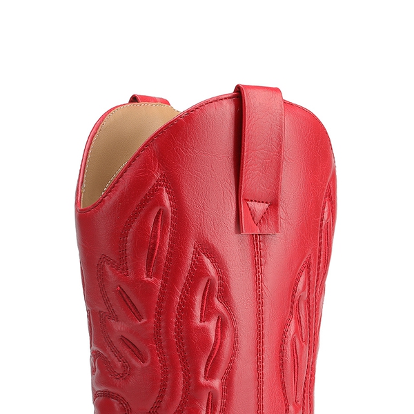Women’s Western Cowboy Boots For Walking - RED - 5