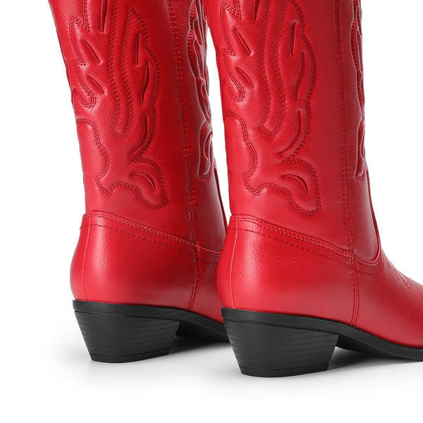 Women’s Western Cowboy Boots For Walking - RED - 4
