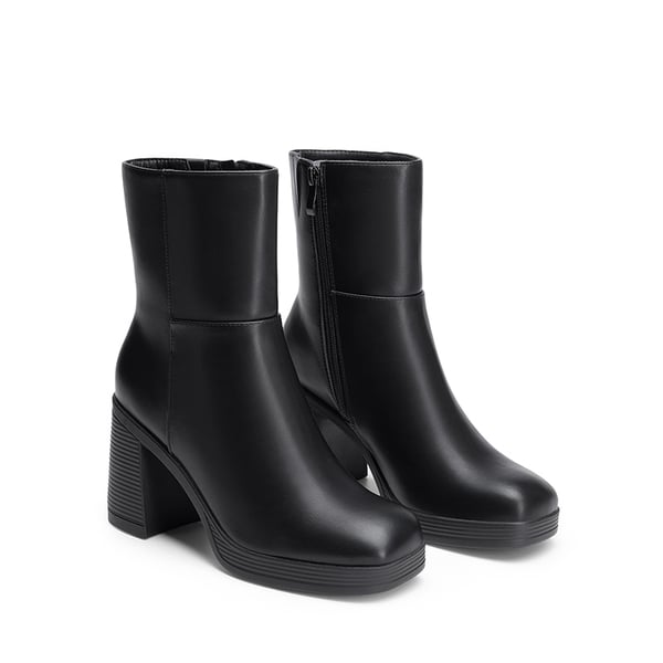 Women’s Square-Toe Ankle Booties - BLACK - 2