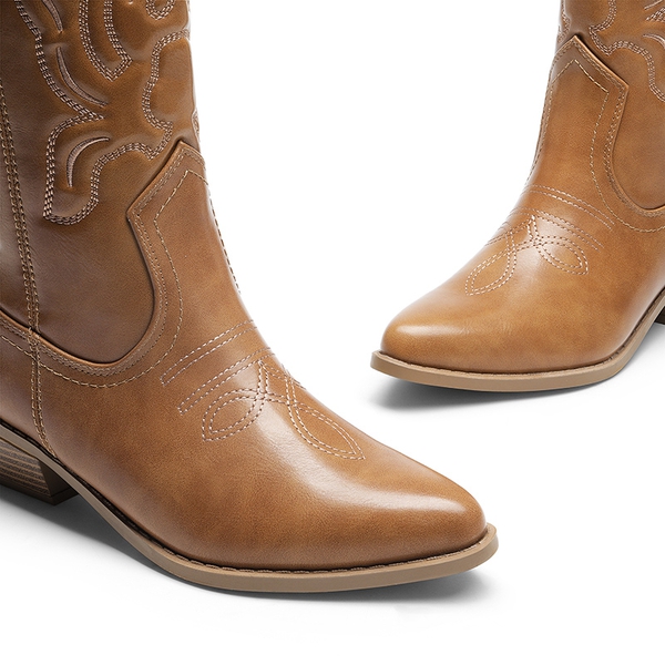 Women’s Western Cowboy Boots For Walking - TAN - 3