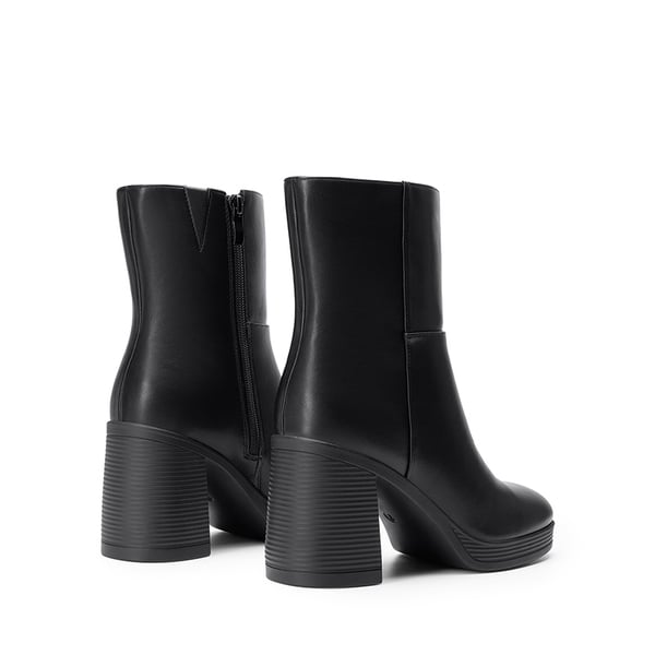 Women’s Square-Toe Ankle Booties - BLACK - 4