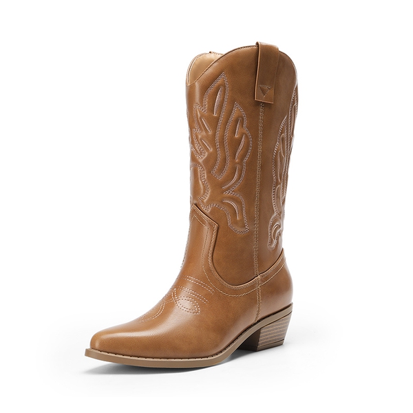 Women’s Western Cowboy Boots For Walking - TAN -  0
