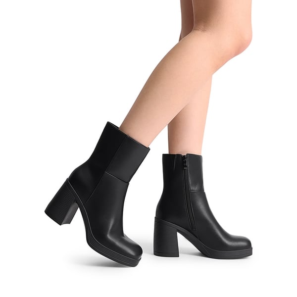 Women’s Square-Toe Ankle Booties - BLACK - 6