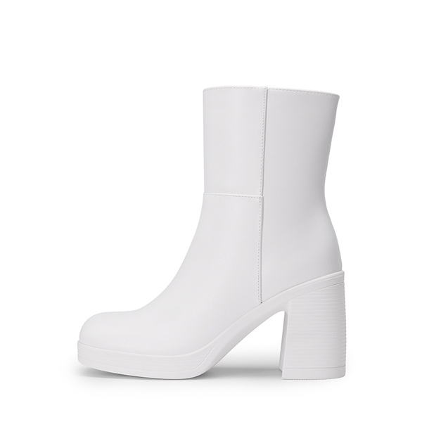 Women’s Square-Toe Ankle Booties - WHITE - 1