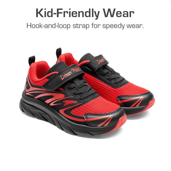 Kids’ Sporty Mesh Sneakers - RED/BLACK - 5