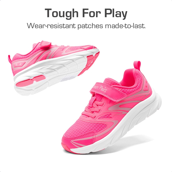 Kids’ Sporty Mesh Sneakers - HOT PINK - 4